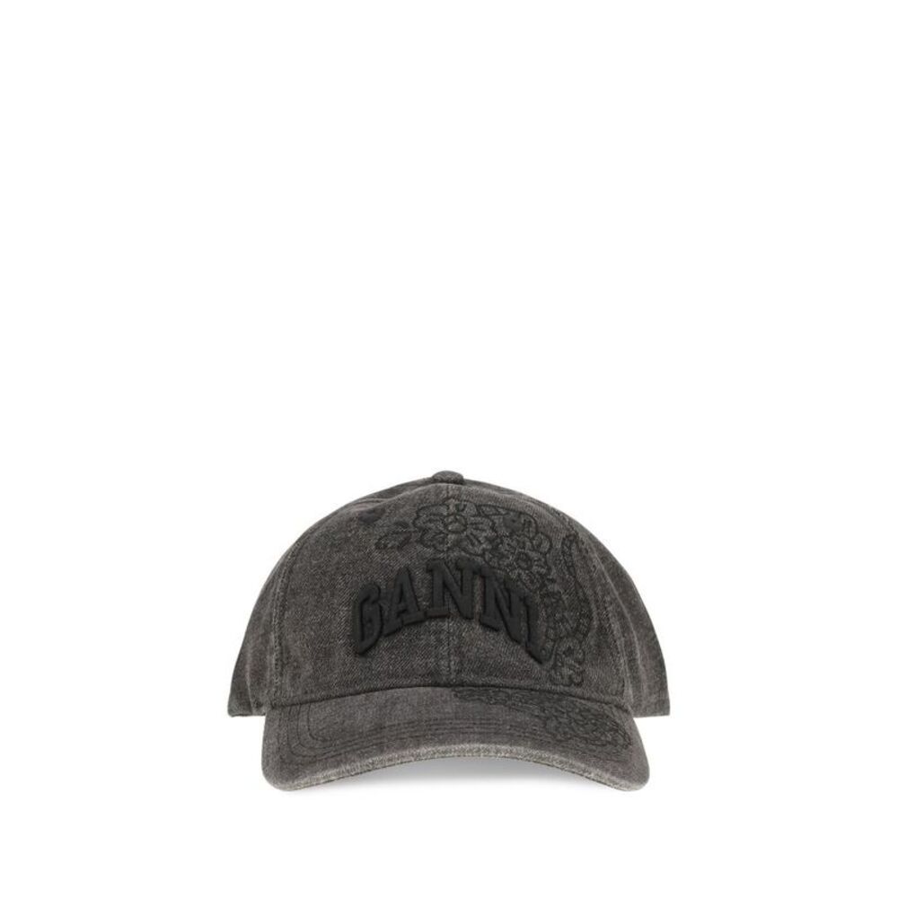 Ganni Gray Recycled Polyester Cap (Baseball Women's Hat)